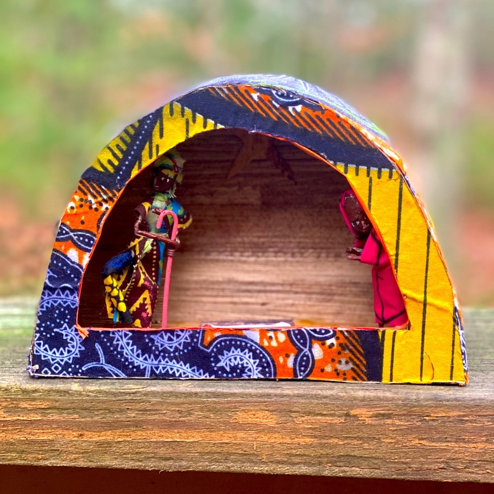 Hand painted Ugandan nativity scene